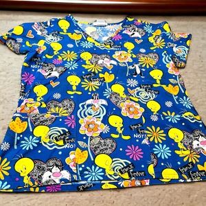 Looney Tunes Tweety Sabastian med blue background medical office childcare vet